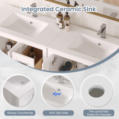 32-inch white bathroom vanity product image 4