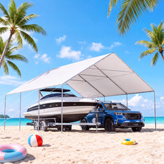 erommy 20x20 white metal carport product image 9