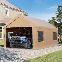 erommy carport 12x20 yellow with sidewalls