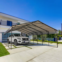 EROMMY 20‘ x 30’ Carport 2 car Metal Carports with Galvanized Steel Roof, Metal Outdoor Carport Canopy for Cars, Truck, Boat and SUV