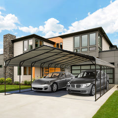 EROMMY 20' x 40' Carport 2 car Metal Carports with Galvanized Steel Roof, Metal Outdoor Carport Canopy for Cars, Truck, Boat and SUV