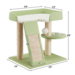 EROMMY Multi-Functional Cat Tower with Sisal Surfaces and Interactive Swing Ball