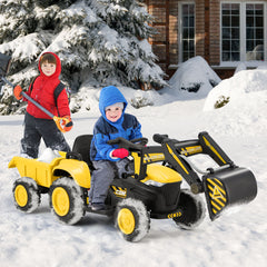 EROMMY Electric Ride on Excavator with Electric Digging Arm, 4WD Motors, 12V Battery, Remote Control, and Bluetooth – Perfect Gift for Kids Ages 3-7