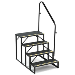 EROMMY 4-Step RV Steps with Dual Handrails, 660 LBS Heavy-Duty RV Stairs with Armrest Covers, Anti-Slip Hot Tub and Mobile Home Steps with Non-Skid Tapes