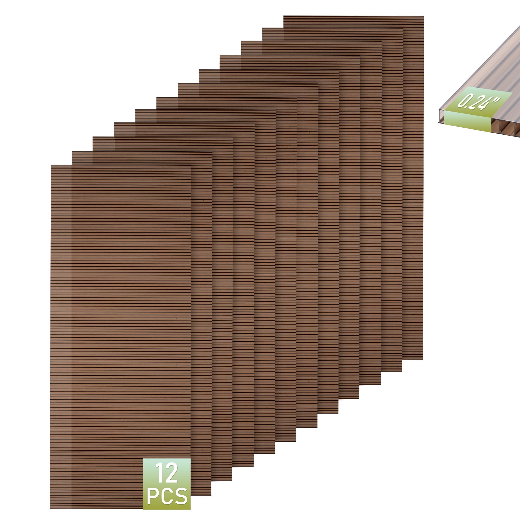 EROMMY 6 Pack 5'x2' Polycarbonate Greenhouse Panels, 0.32