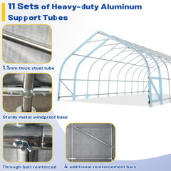 EROMMY 20x40 FT Heavy Duty Durable Carport With 3-Layer PE Waterproof Cover