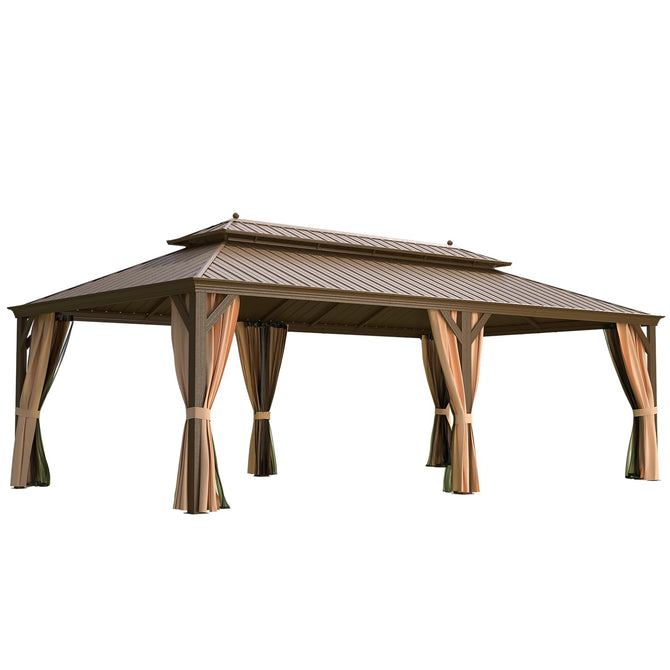 14x24 Hardtop Gazebo with Privacy | Durable, Weatherproof