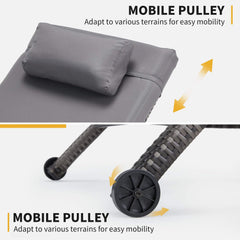 EROMMY Patio Lounge Chair Set of 2 with Headpillow & Cushion, Gray