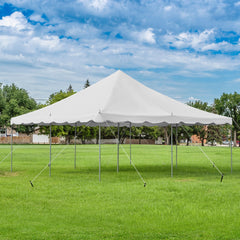 EROMMY 20‘ x 20’ Pole Party Tent, Weekend Canopy Heavy Duty with Carry Bags, PVC Fire Retardant Outdoor Canopies for 80 People, Large Tents for Parties, Events, Weddings, White