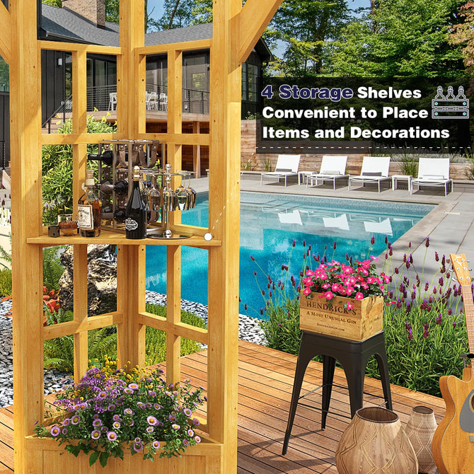 EROMMY 11' x 13' Wood Gazebo, Outdoor Hardtop Gazebo