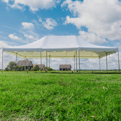 EROMMY 20‘ x 30’ Pole Party Tent, Weekend Canopy Heavy Duty with Carry Bags, PVC Fire Retardant Outdoor Canopies for 120 People, Large Tents for Parties, Events, Weddings, White