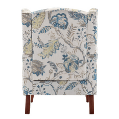 EROMMY Fabric Accent Chair, Modern Upholstered Armchair with Solid Leg, Leisure Single Sofa Chair, Floral Print