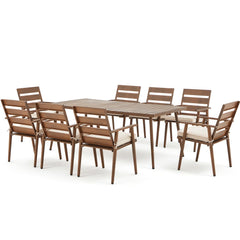 EROMMY 9 Pieces Patio Dining Set for 8, Outdoor Table and Chairs with Cushions, Patio Dining Furniture Set for Deck, Yard