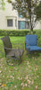 EROMMY Patio Swivel Chairs Set of 2, Heavy Duty Outdoor Dining Chairs with Full Rattan Backrest,  Blue