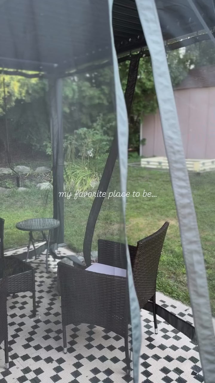 EROMMY 10x10 Louvered Pergola with Waterproof Rain Cover – Dark Grey