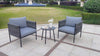 EROMMY 3-Piece Patio Bistro Set, Modern Outdoor Furniture Set, Earth Black & Starry Sky Gray