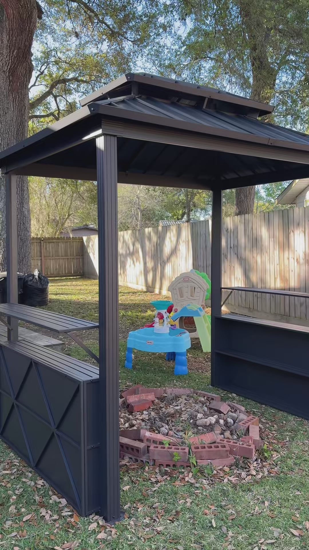 EROMMY 8x6 Grill Shelter with Two Side Bars