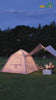EROMMY 1-2 Person Canvas Bell Tent, Blow Up Tent with Hand Pump, Easy Setup with Stove Jack –7.5x7.5x5.6ft
