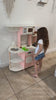 EROMMY Kids Play Kitchen Set, Kids Cooking Pretend Play Set, Kitchen Playset for Kids, Playset Interactive Toy, Pink