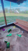 EROMMY Kids Sandbox with Cover, Wooden with Height Adjustable Roof,for Aged 3-8, for Backyard, Beach, Lawn, Pink