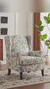 EROMMY Fabric Accent Chair, Modern Upholstered Armchair, Leisure Single Sofa Chair for Living Room Bedroom Reading, Light Blue Floral&Bird