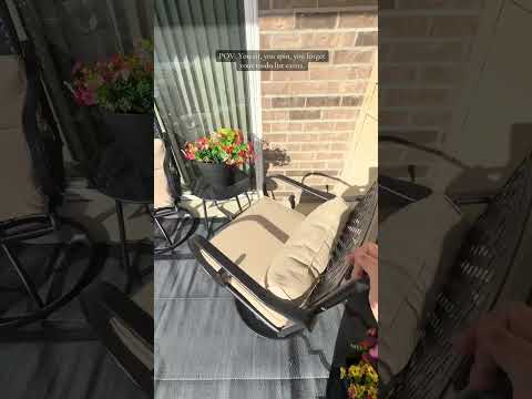 EROMMY Patio Swivel Chair Set of 2, Outdoor Dining Chairs with Cushions for Porch, Deck, and Garden, Gray